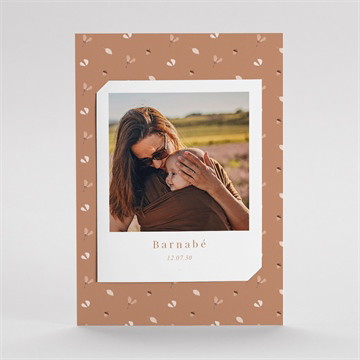 Faire-part naissance automne terracotta