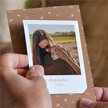 Faire-part naissance automne terracotta - Mise en situation