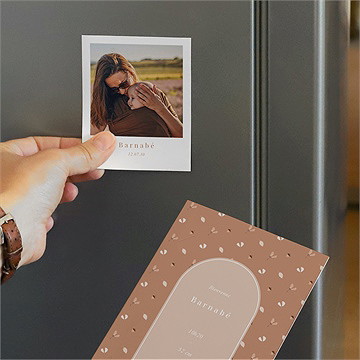 Faire-part naissance automne terracotta - Mise en situation