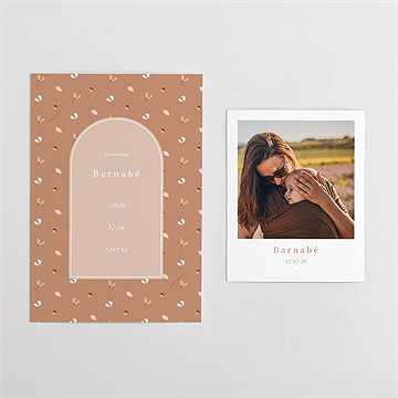 Faire-part naissance automne terracotta - Vue d'ensemble