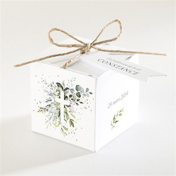 Boîte de dragées profession de foi affirmation argent