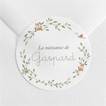 Sticker naissance famille renard