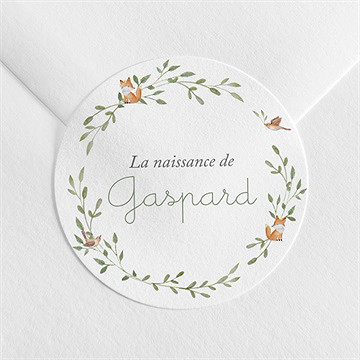 Sticker naissance famille renard
