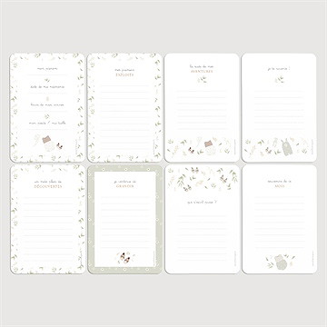 Carte étape bébé affaires bébé - Vue d'ensemble verso