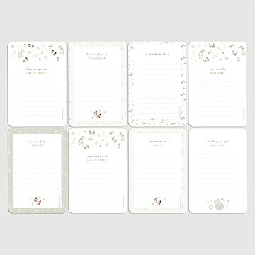 Carte étape bébé affaires bébé - Vue d'ensemble verso