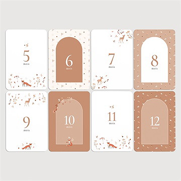 Carte étape bébé animaux forêt - Vue d'ensemble