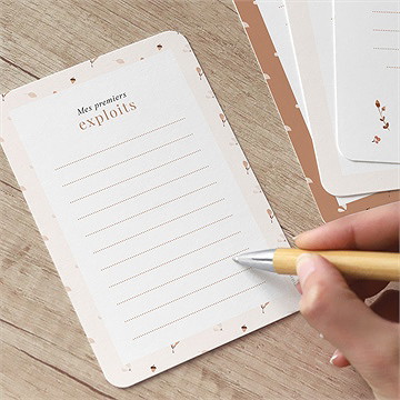 Carte étape bébé animaux forêt - Verso