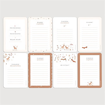 Carte étape bébé animaux forêt - Vue d'ensemble verso