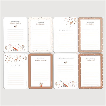 Carte étape bébé animaux forêt - Vue d'ensemble verso