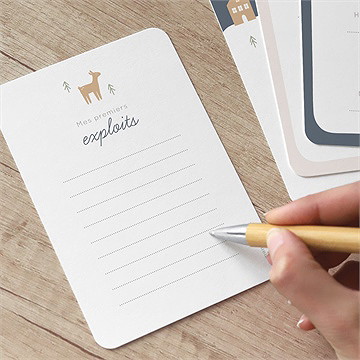 Carte étape bébé animaux hiver - Verso