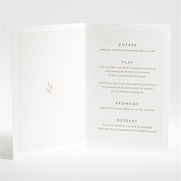 Menu mariage notre lien - Intérieur du menu