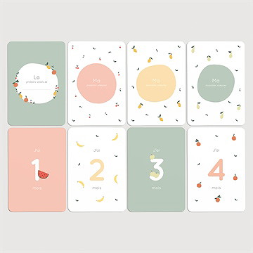 Carte étape bébé fruits - Vue d'ensemble
