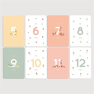 Carte étape bébé fruits - Vue d'ensemble