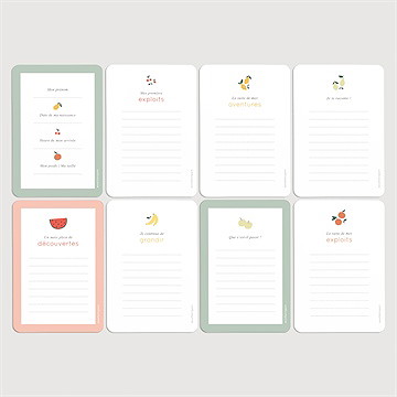 Carte étape bébé fruits - Vue d'ensemble verso