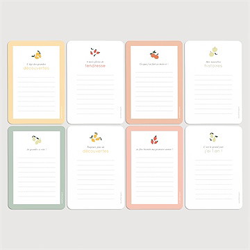 Carte étape bébé fruits - Vue d'ensemble verso