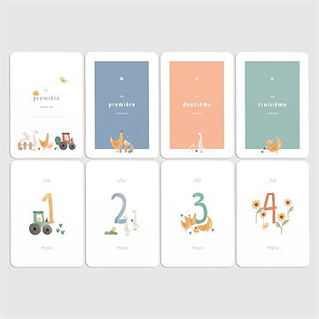 Carte étape bébé à la ferme