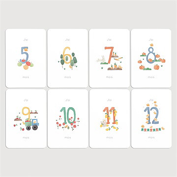 Carte étape bébé à la ferme - Vue d'ensemble