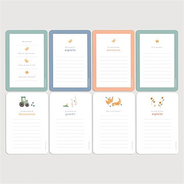 Carte étape bébé à la ferme - Vue d'ensemble verso