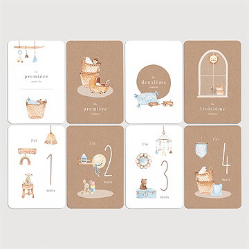 Carte étape bébé kraft - Vue d'ensemble