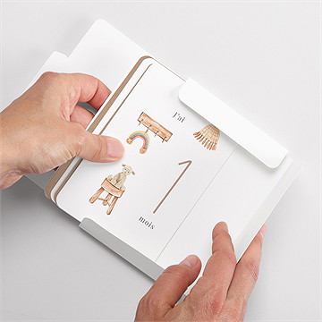 Carte étape bébé kraft - Vue boîte ouverte