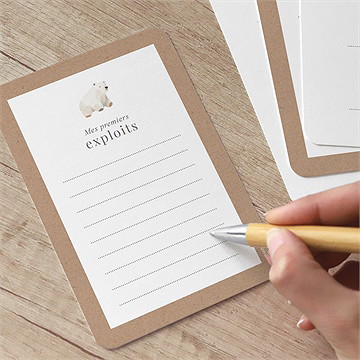 Carte étape bébé kraft - Verso