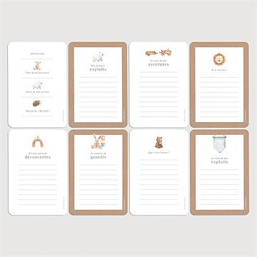 Carte étape bébé kraft - Vue d'ensemble verso