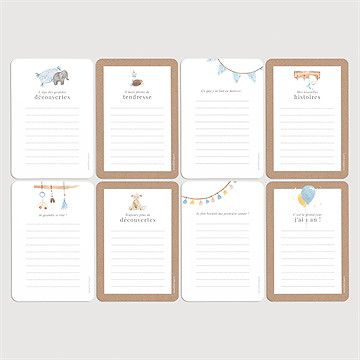 Carte étape bébé kraft - Vue d'ensemble verso