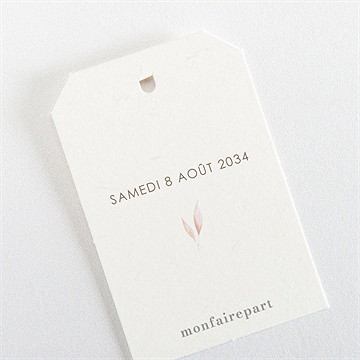 Etiquette mariage notre lien - Dos de l'étiquette