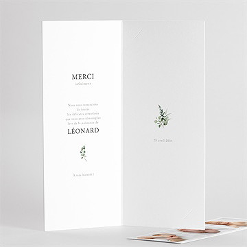 Remerciement naissance evidente sérénité - Détail du remerciement