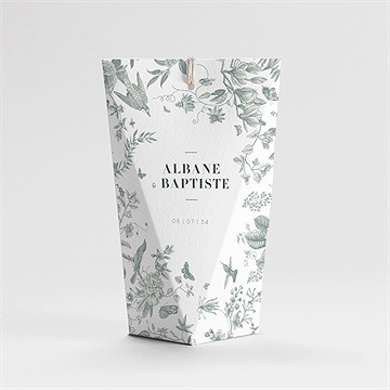 Boîte de dragées mariage sculpture étui - Dos de la boîte