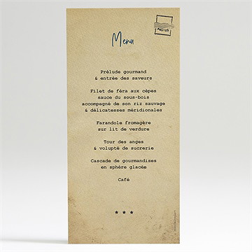 Menu anniversaire de mariage 20 ans de bonheur - Dos du menu