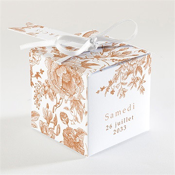 Boîte de dragées mariage passionnément - Dos de la boîte