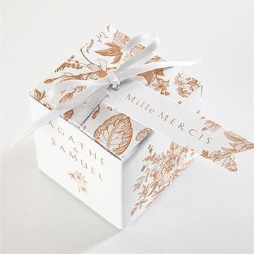 Boîte de dragées mariage passionnément - Dessus de la boîte