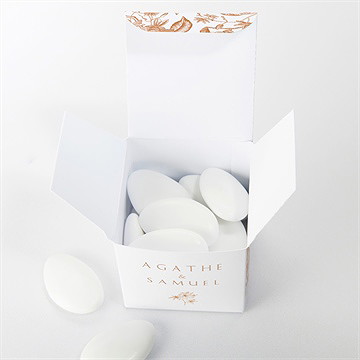 Boîte de dragées mariage passionnément - Intérieur de la boîte