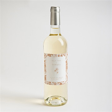 Etiquette de bouteille mariage passionnément - Mise en situation