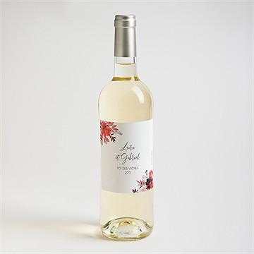 Etiquette de bouteille mariage bordeaux - Mise en situation