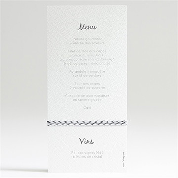 Menu anniversaire de mariage noces d'or - Dos du menu