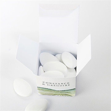 Boîte de dragées mariage vigne cube - Intérieur de la boîte