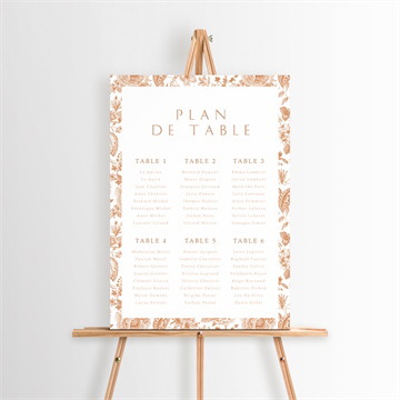 Plan de table mariage passionnément