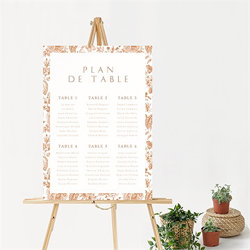 Plan de table mariage passionnément - Mise en situation