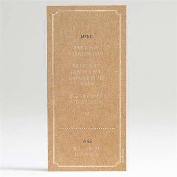 Menu anniversaire de mariage et de dix! - Dos du menu