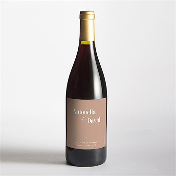 Etiquette de bouteille mariage engagés - Mise en situation