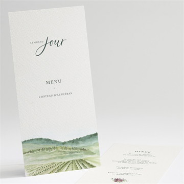 Menu mariage vigne