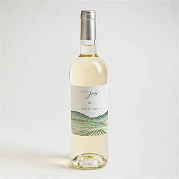 Etiquette de bouteille mariage vigne - Mise en situation