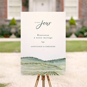 Panneau bienvenue vigne - Mise en situation