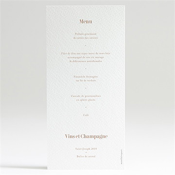 Menu mariage engagés - Dos du menu