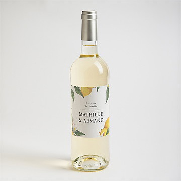 Etiquette de bouteille mariage citron - Mise en situation