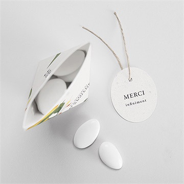 Boîte de dragées mariage citron étui - Intérieur de la boîte