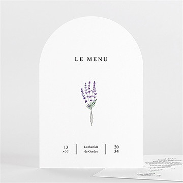 Menu mariage lavande