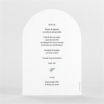 Menu mariage lavande - Dos du faire-part